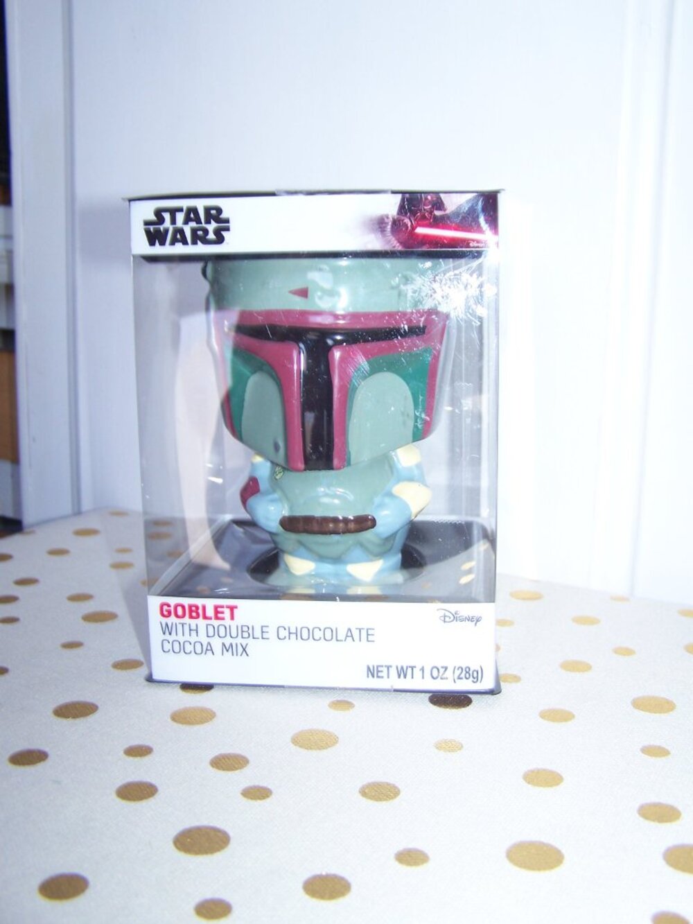 Star Wars NWB Boba Fett Goblet with Double Chocolate Cocoa Mix Gift Set